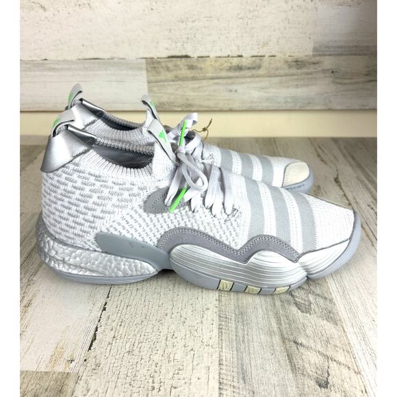 Adidas Trae Young 2 Mens 11.5 Dash Grey Silver Basketball Lace Up Sneakers NEW - Picture 4 of 8